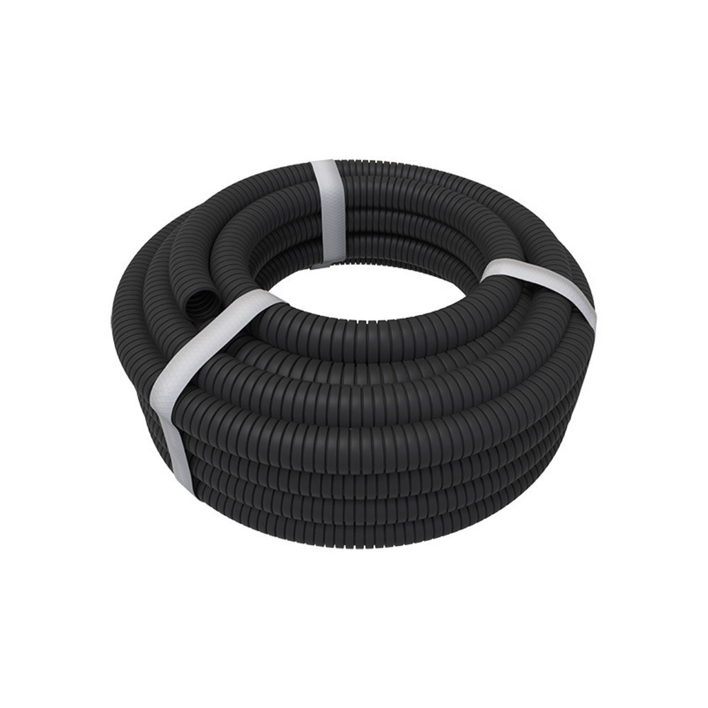 Труба гофрированная из ПНД Rexant 28-0160-10 с зондом, черная, 16 мм (бухта 10 м/уп.)