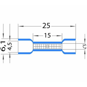 Соединительная гильза изолированная Rexant 08-0721 L-26 мм 1.5-2.5 мм синяя (100 штук)