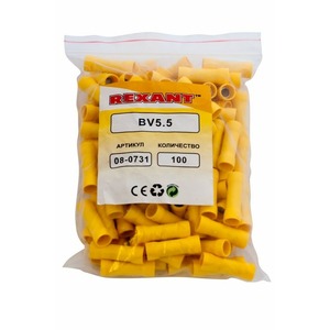 Соединительная гильза изолированная Rexant 08-0731 L-26 мм 4-6 мм желтая (100 штук)