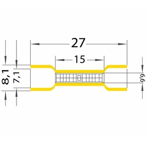 Соединительная гильза изолированная Rexant 08-0731 L-26 мм 4-6 мм  желтая (100 штук)
