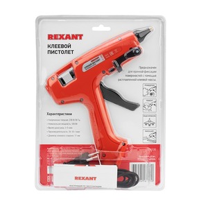 Клеевой пистолет Rexant 12-1530 Пистолет клеевой, 100 Вт, 11 мм, ЭКСПЕРТ, блистер