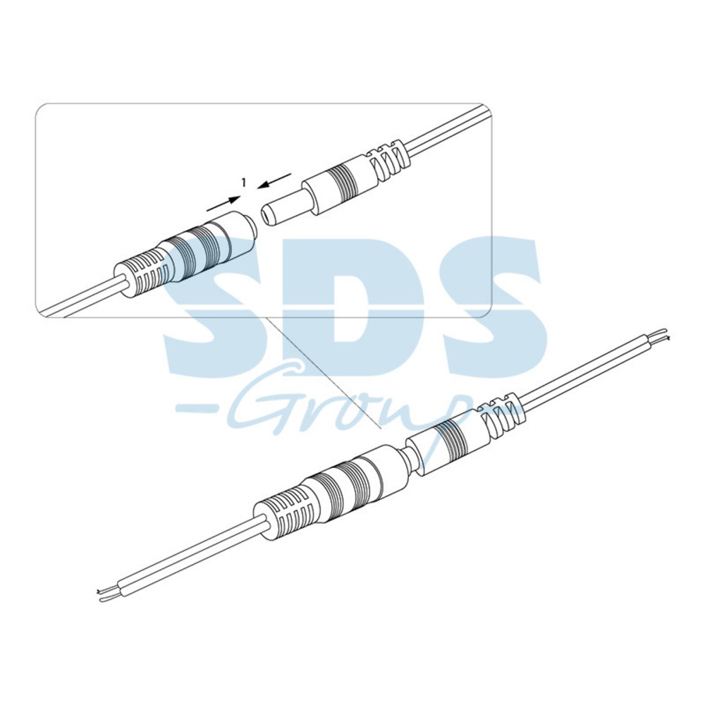 Разъем питания штекер Rexant 14-0324 2.5х5.5x10 мм с проводом 20 см (50 штук)