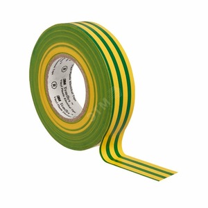 Изолента ПВХ Kranz KR-09-2207 0.13х19 мм, 25 м, желто-зеленая (5 шт./уп.)