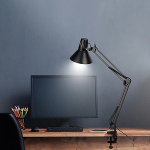 Светильник настольный Rexant 603-1008 Акцент на металлической стойке с винтовым зажимом, с цоколем Е27, 60 Вт, цвет антрацит