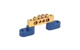 Шина «N» нулевая 8х12 мм на двух угловых синих изоляторах Rexant 11-2331 4 группы (20 штук)