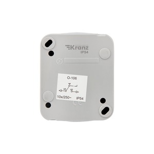 Переключатель проходной Kranz KR-78-0837 Mini OG IP54, о/у, серый