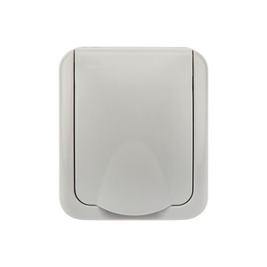 Розетка одноместная Kranz KR-78-0815 Mini OG IP54, с заземлением, о/у, серая