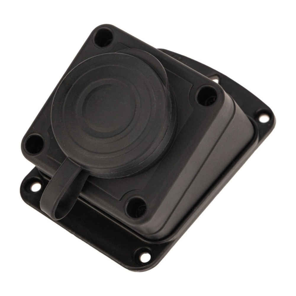 Розетка штепсельная угловая влагозащищенная стационарная PROconnect 111-127-4 ОУ, 2P+PE 230V,16 А, IP44 каучук