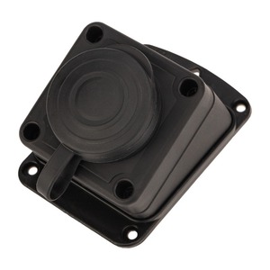 Розетка штепсельная угловая влагозащищенная стационарная PROconnect 111-127-4 ОУ, 2P+PE 230V,16 А, IP44 каучук