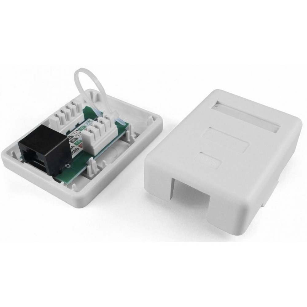 Розетка RJ 45 и телефон Hyperline SB1-1-8P8C-C5e-W