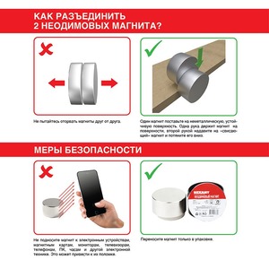 Неодимовый магнит Rexant 72-3404 прямоугольник 20х10х2мм сцепление 2,4 кг (упаковка 5 шт)