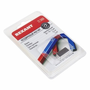 Неодимовый магнит Rexant 72-3404 прямоугольник 20х10х2мм сцепление 2,4 кг (упаковка 5 шт)