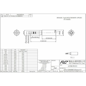 Разъем Jack Aec Connectors AP3.5-206 Gold