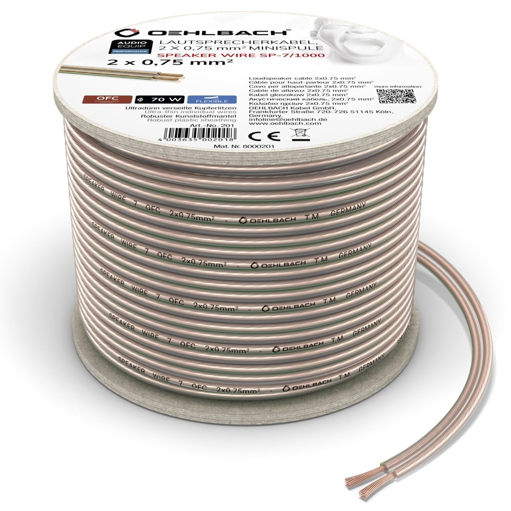 Кабель Акустический Oehlbach 201 Performance Speaker Wire SP-7 Transparent 10.0m