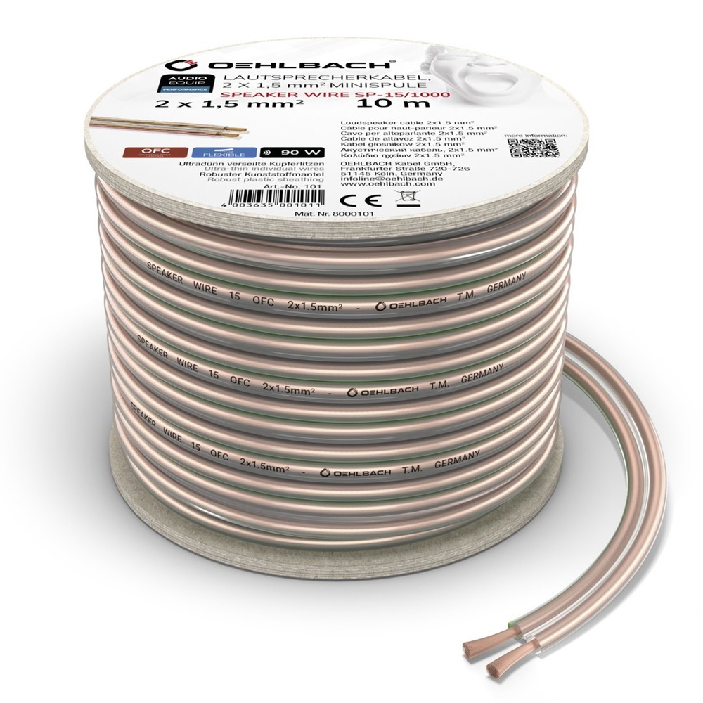 Кабель Акустический Oehlbach 101 Performance Speaker Wire SP-15 Transparent 10.0m