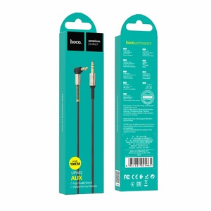 Кабель аудио Jack - Jack hoco 6957531025665 UPA02, угловой, черный 1.0m