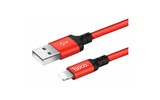 USB Ligntning кабель hoco 6957531062899 X14, черно-красный 2.0m