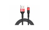 Кабель USB 2.0 Тип А - Lightning hoco 6957531080190 X26, черно-красный 1.0m