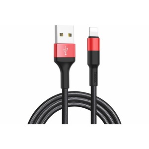 Кабель USB 2.0 Тип А - Lightning hoco 6957531080190 X26, черно-красный 1.0m