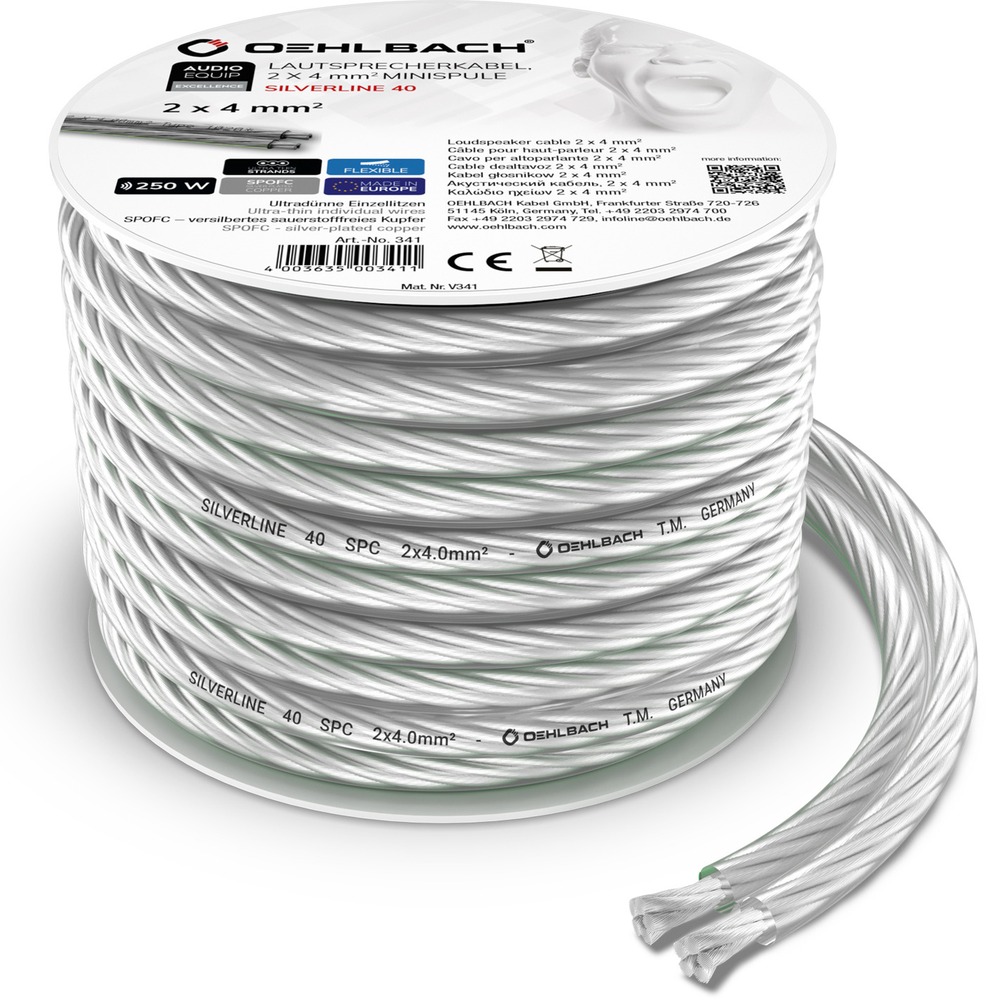 Кабель Акустический Oehlbach 189 Excellence Silverline SP-40 20.0m