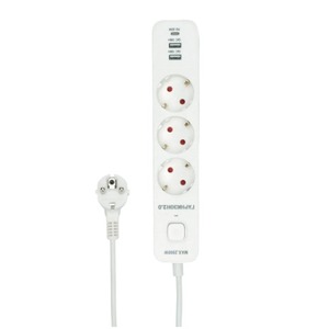 Сетевой фильтр Гарнизон EPS-3-CU2-W-2 2.0m