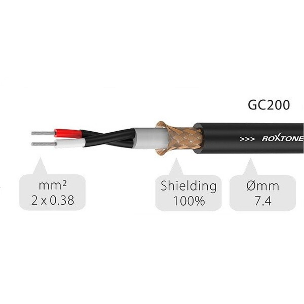 Кабель инструментальный Roxtone GC200/100 Black 100.0m