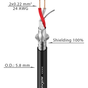 Кабель DMX Roxtone DMX022/200 Black 200.0m