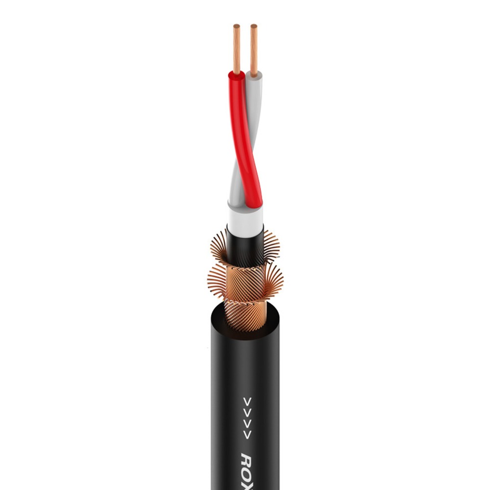 Кабель микрофонный в нарезку Roxtone MC240/100 Black 100.0m