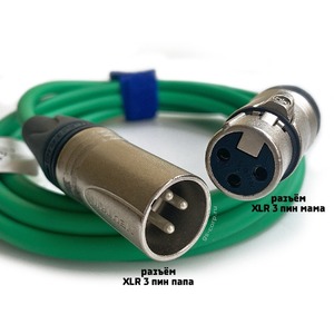 Кабель аудио XLR - XLR GS-PRO XLR3F-XLR3M green 15.0m
