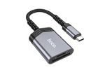 Картридер Type-C (OTG) hoco 6942007608862 UA25, 2в1: SD, TF (MicroSD), кабель 19см, алюминий