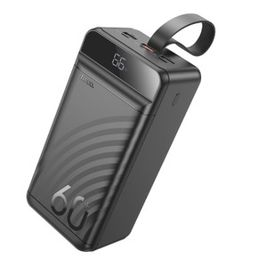 Мобильный аккумулятор hoco 6942007612098 J123C, 60000мАч, 3A, с дисплеем, черный