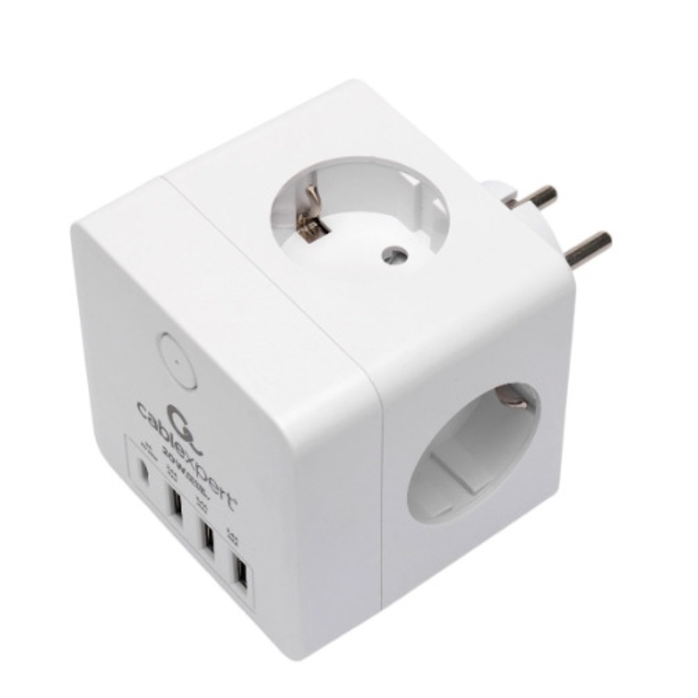 Сетевой фильтр Cablexpert CUBE-4-СU3-W