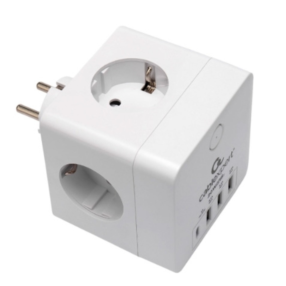 Сетевой фильтр Cablexpert CUBE-4-СU3-W