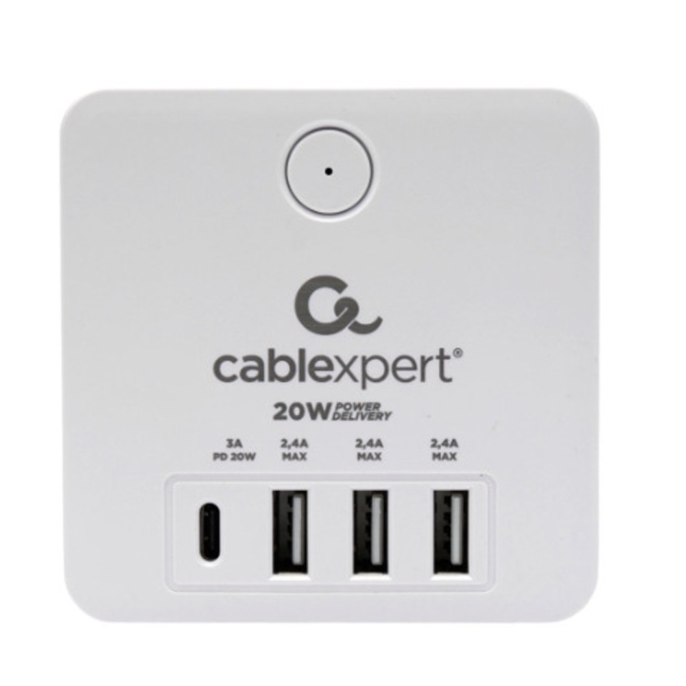 Сетевой фильтр Cablexpert CUBE-4-СU3-W