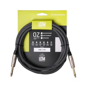 Кабель аудио Jack - Jack Leem FBS-3 BK/WH 3.0m