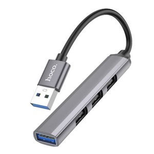 Разветвитель USB3.0/2.0 hoco 6931474765468 HB26 темный алюминий