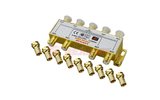 Антенный разветвитель Rexant 05-6105-1 ДЕЛИТЕЛЬ ТВ Краб х 8 + 9шт. F-BOX 5-1000 МГц Gold (1 штука)