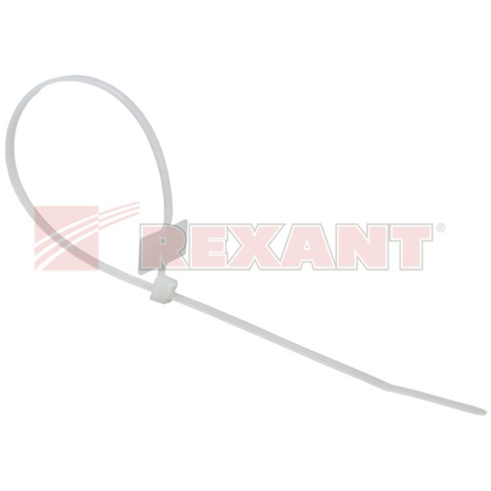 Хомут нейлоновый (кабельная стяжка) Rexant 07-0106 белый 100мм (100 штук)