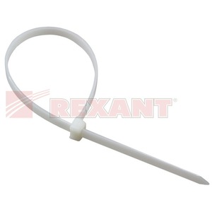 Хомут нейлоновый (кабельная стяжка) Rexant 07-0109 белый 3.0 х 100мм (100 штук)