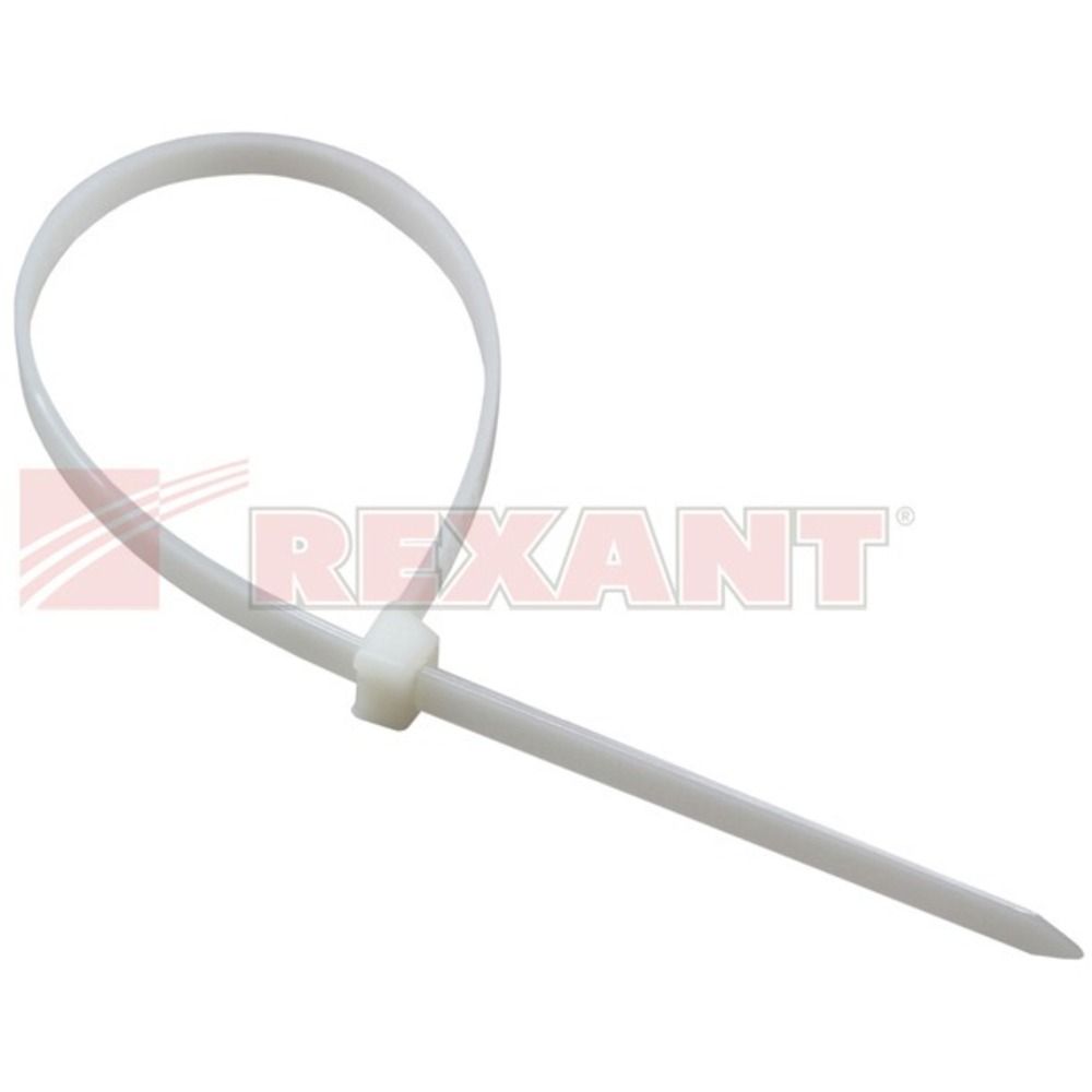 Хомут нейлоновый (кабельная стяжка) Rexant 07-0150 белый 3.0 х 150мм (100 штук)