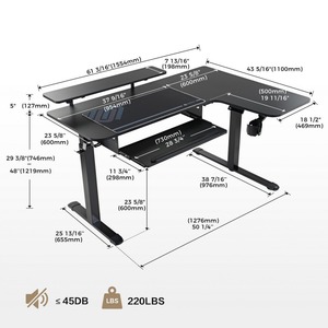 Стол для для компьютера Eureka ERK-L60R-B-PRO-V1-EU