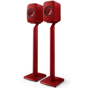 Колонка полочная KEF LSX II Lava Red + KEF S1 Floor Stand Red