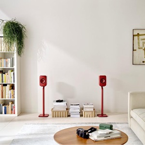 Колонка полочная KEF LSX II Lava Red + KEF S1 Floor Stand Red