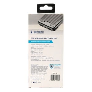 Мобильный аккумулятор Gembird GPB-10