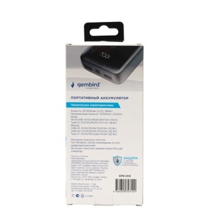 Мобильный аккумулятор Gembird GPB-20Q