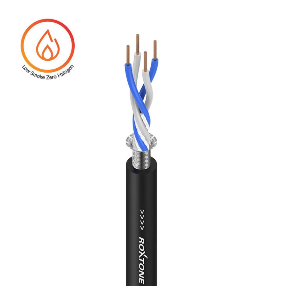 Кабель микрофонный в нарезку Roxtone MC040L-LSZH/FRNC/500 Black 500.0m