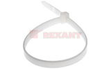 Хомут нейлоновый (кабельная стяжка) Rexant 07-0302 белый 8.0 х 300мм (100 штук)