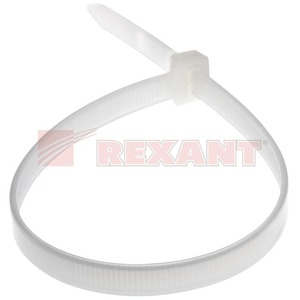 Хомут нейлоновый (кабельная стяжка) Rexant 07-0302 белый 8.0 х 300мм (100 штук)