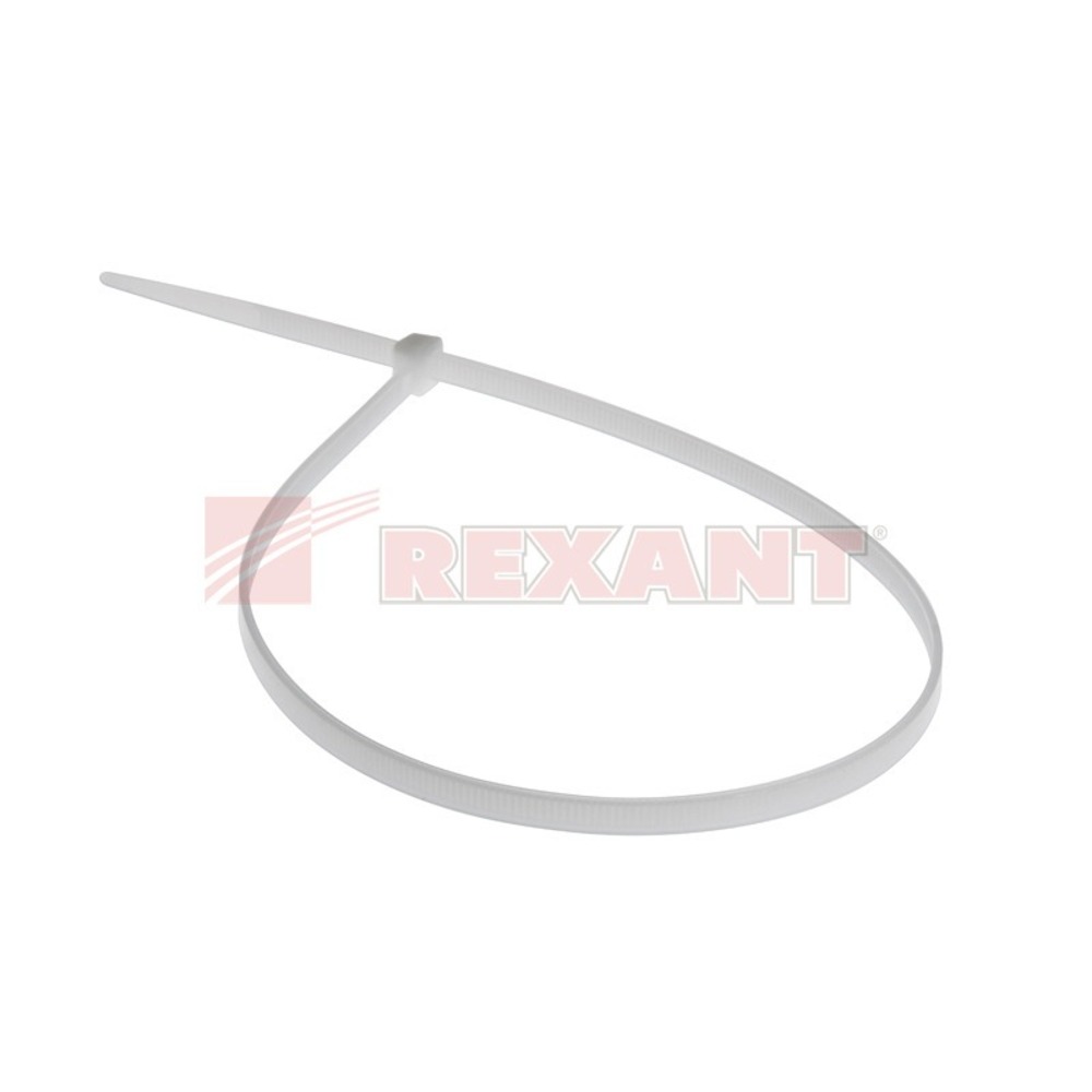 Хомут нейлоновый (кабельная стяжка) Rexant 07-0400 белый 5.0 х 400мм (100 штук)