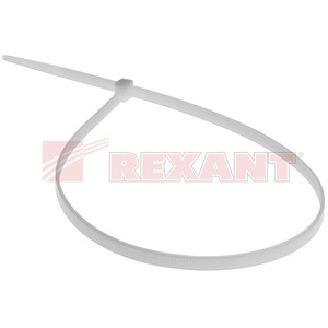 Хомут нейлоновый (кабельная стяжка) Rexant 07-0450-5 белый 5.0 х 450мм (100 штук)